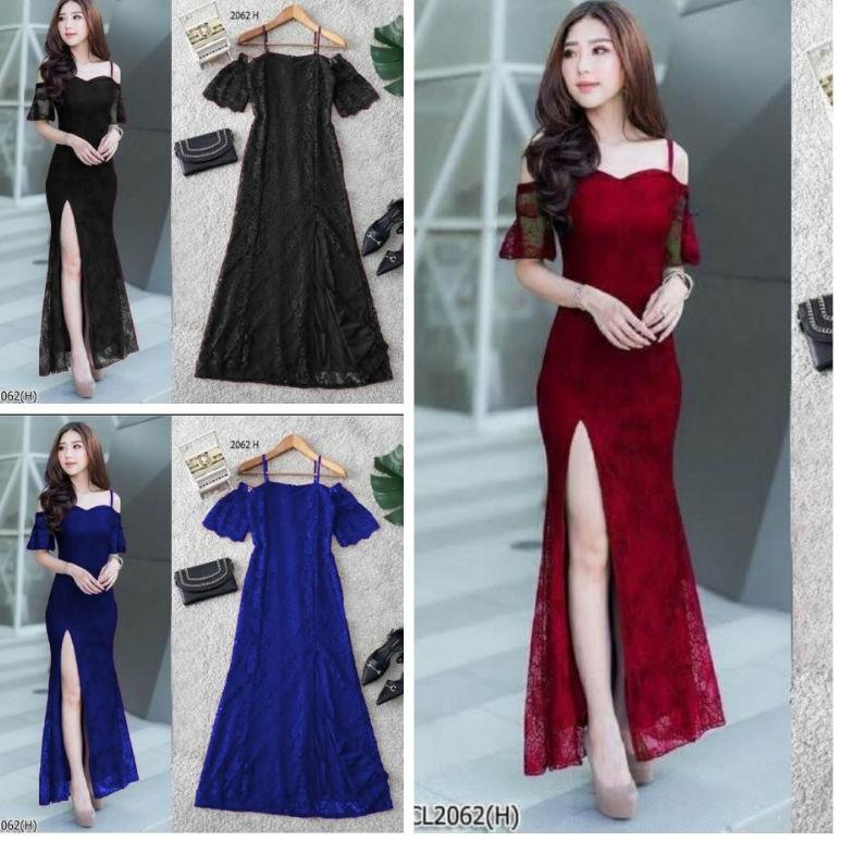 [KODE PRODUK FQS087696] LONG DRESS SABRINA BRUKAT WANITA/ SEXY dress bodycon brokat / bronia/ DRESS 