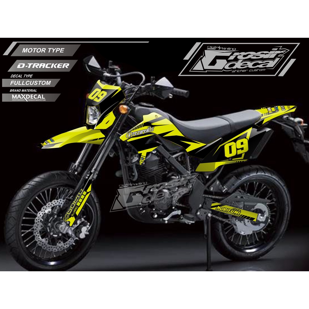Decal Sticker Klx Dtracker 150 New Hijau Stabilo Fullbody Stiker Dtracker New hijau stabilo