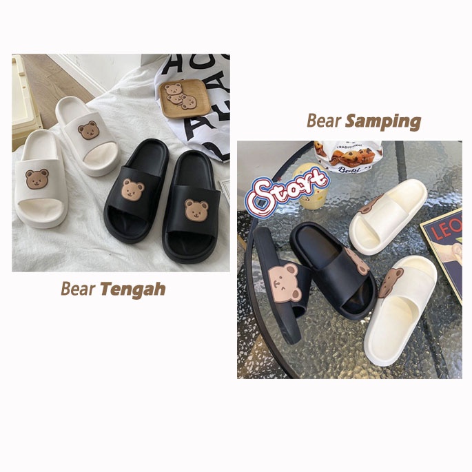 DS-D Sendal / Sandal Wanita Empuk Cute Bear Face Women Slippers 0818