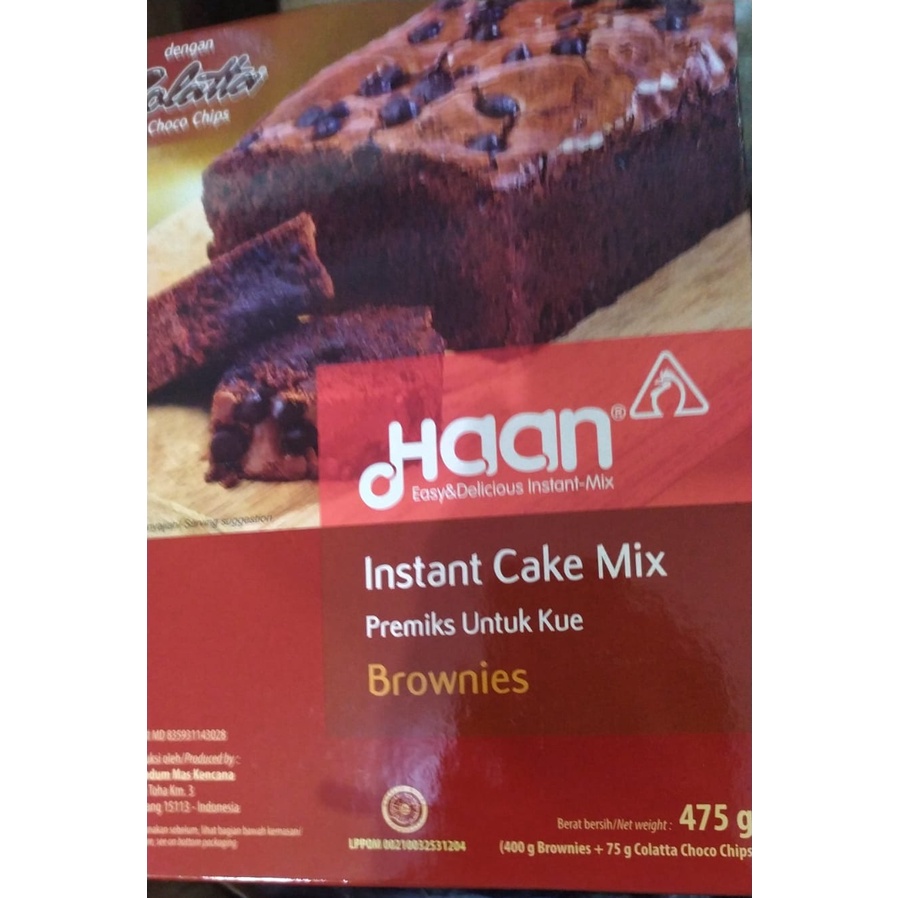 

Haan Instant Cake Mix Brownies Tepung Premix Brownis 475 gr