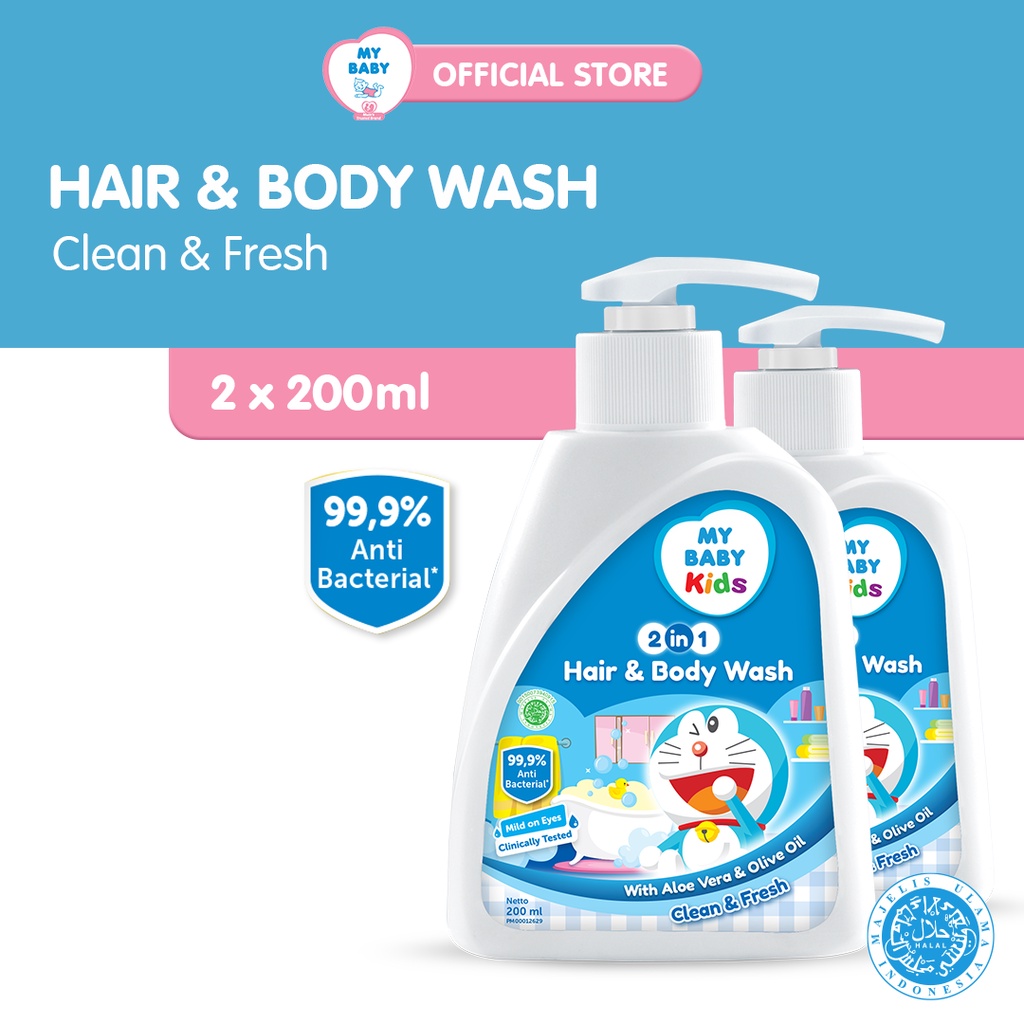 MY BABY Kids Hair &amp; Body Wash Healthy &amp; Fresh Pump [280 ml / 2 pcs] - Exp: 09.2025