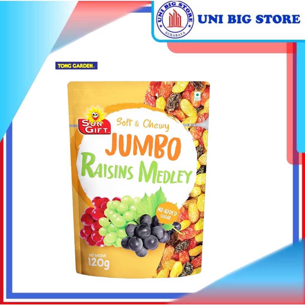 

Tong Garden Jumbo Raisins Medley 120 gr Kismis Kering Jumbo