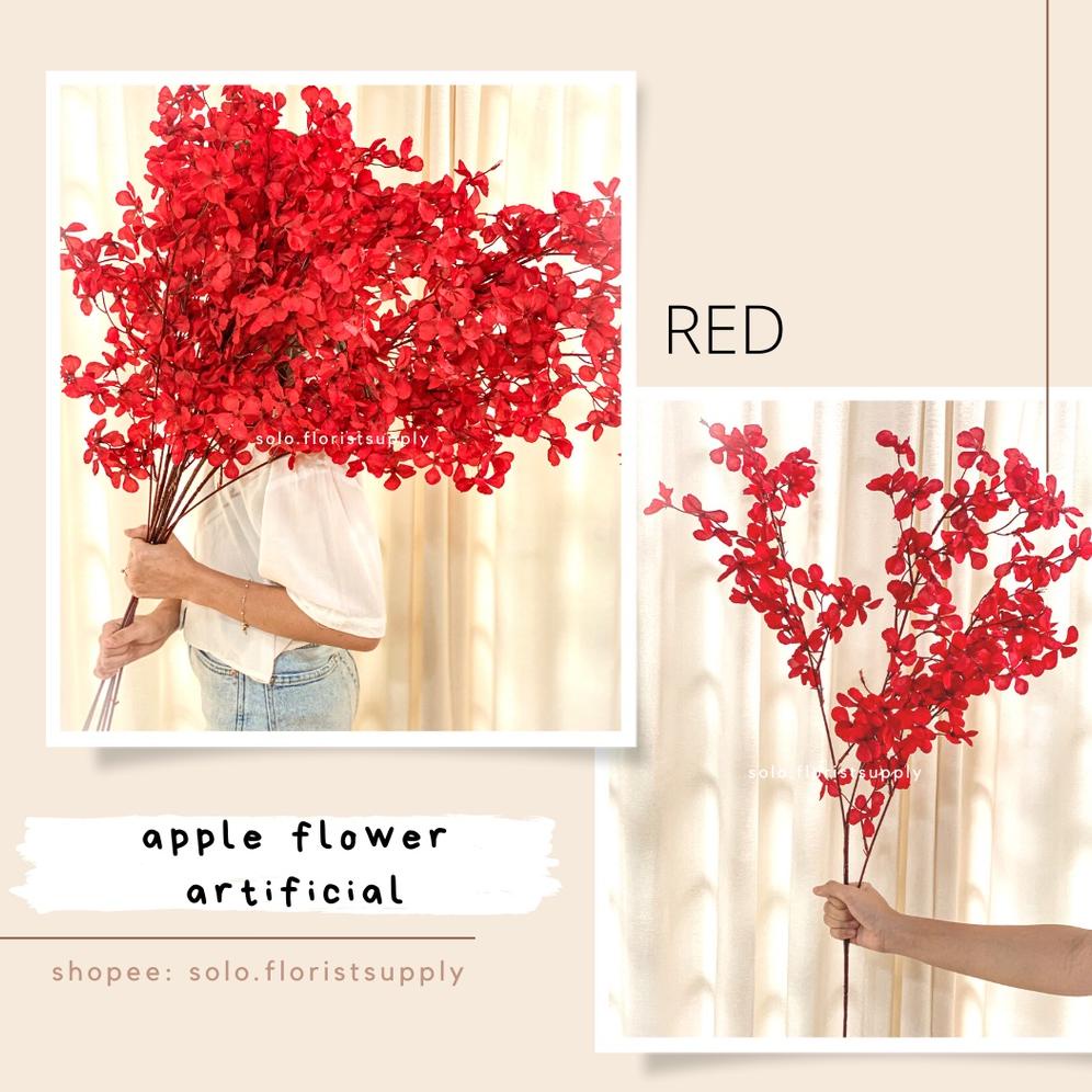 APPLE FLOWER ARTIFICIAL LEAF DAUN BUNGA APEL Artificial Apple Eucalyptus Leaf Tanaman Daun Plastik B