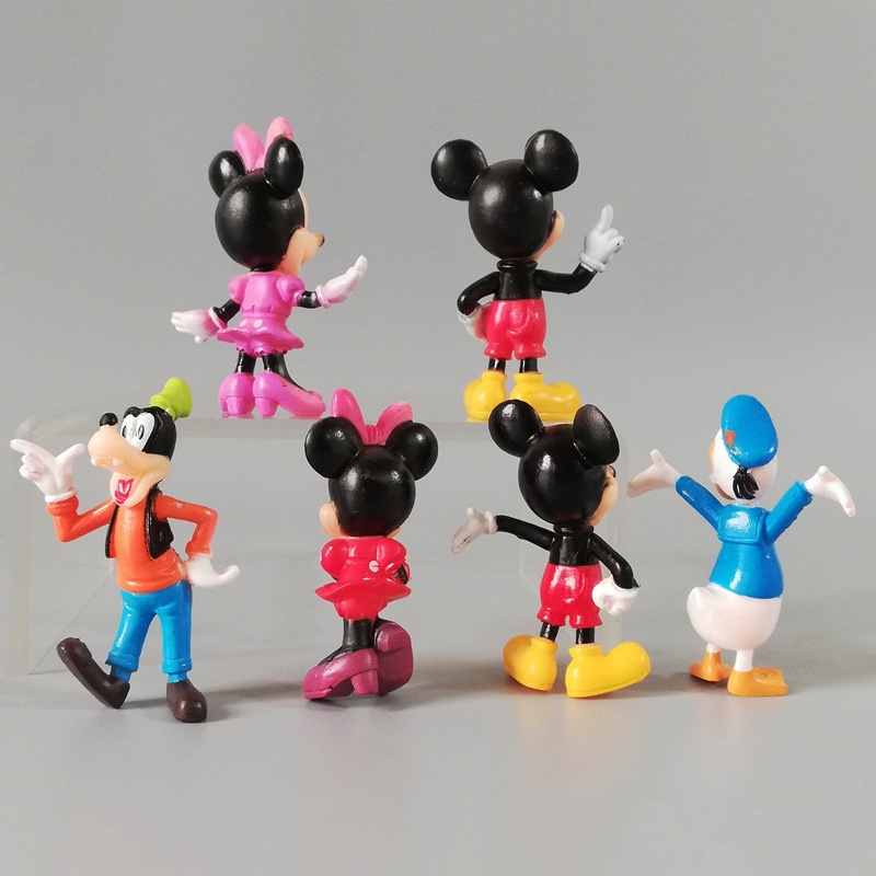 Boneka Rumah Disney Figure 6pcs Minnie Mickey Mainan Hadiah Kartun Kue Decor Anak