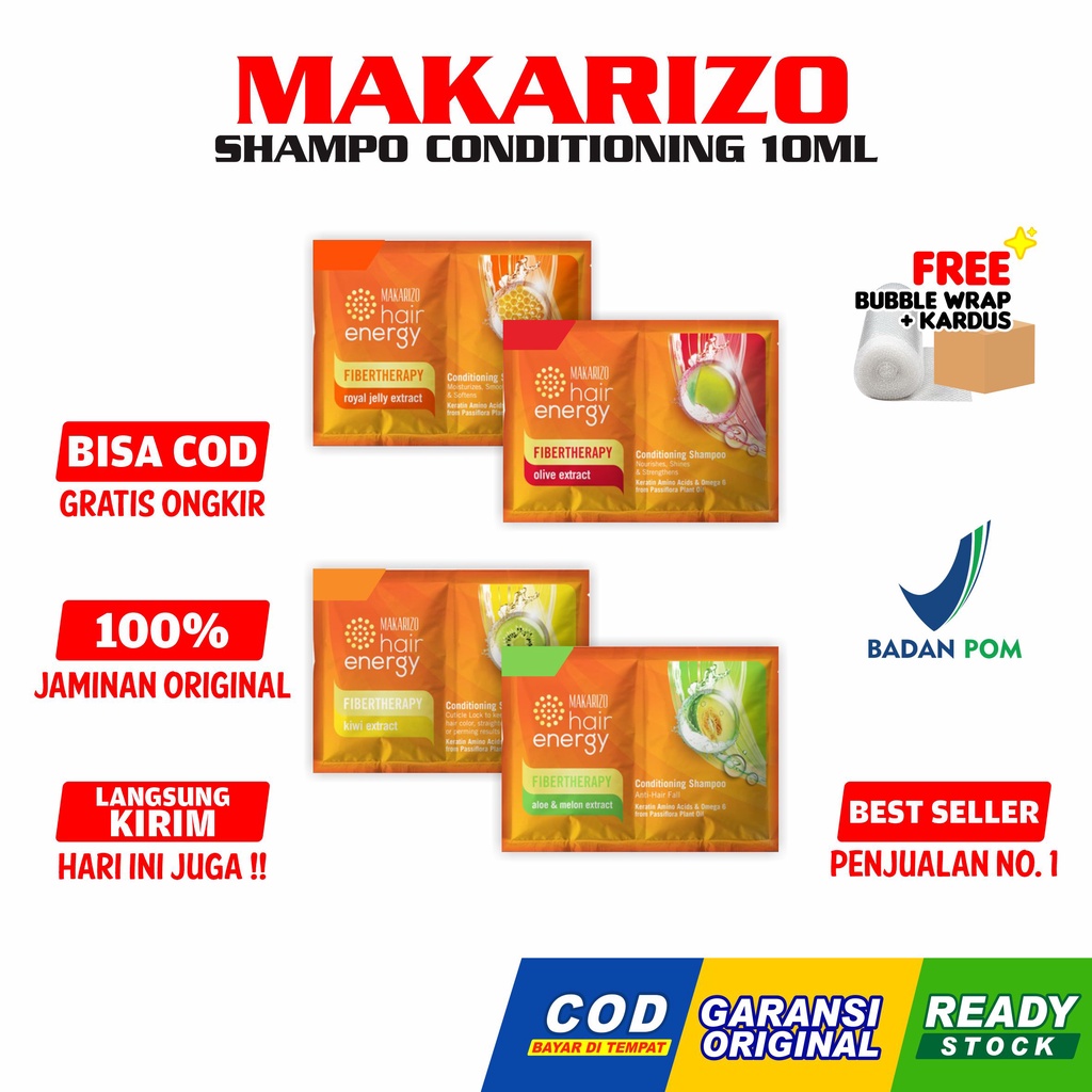 Makarizo Shampo Hair Energy Conditioning 10ml Pembersih Rambut 2in1 Sampo BPOM