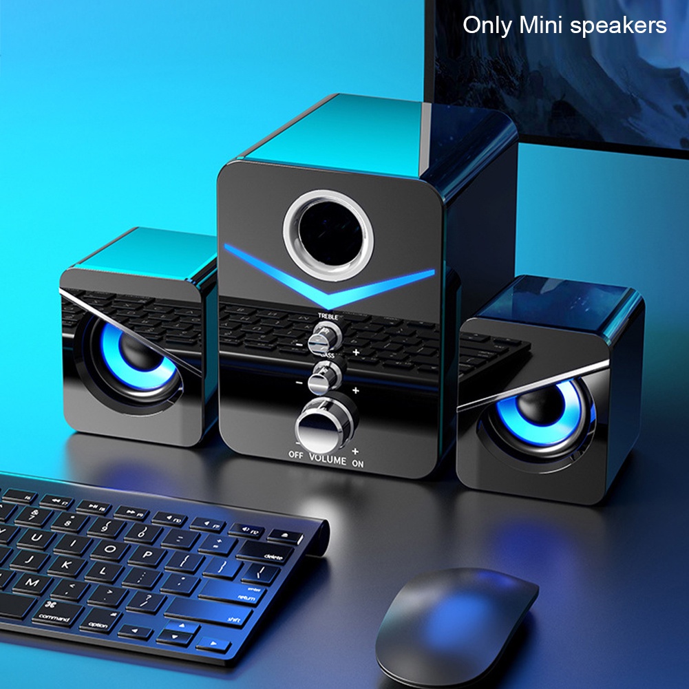 Surround Bass Mini Speaker Stereo Multimedia Komputer Portable and Bluetooth Wireless