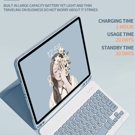 Goojodoq Casing Smart Keyboard Bluetooth Untuk For Ipad 10.2 2019 For Smart Phone