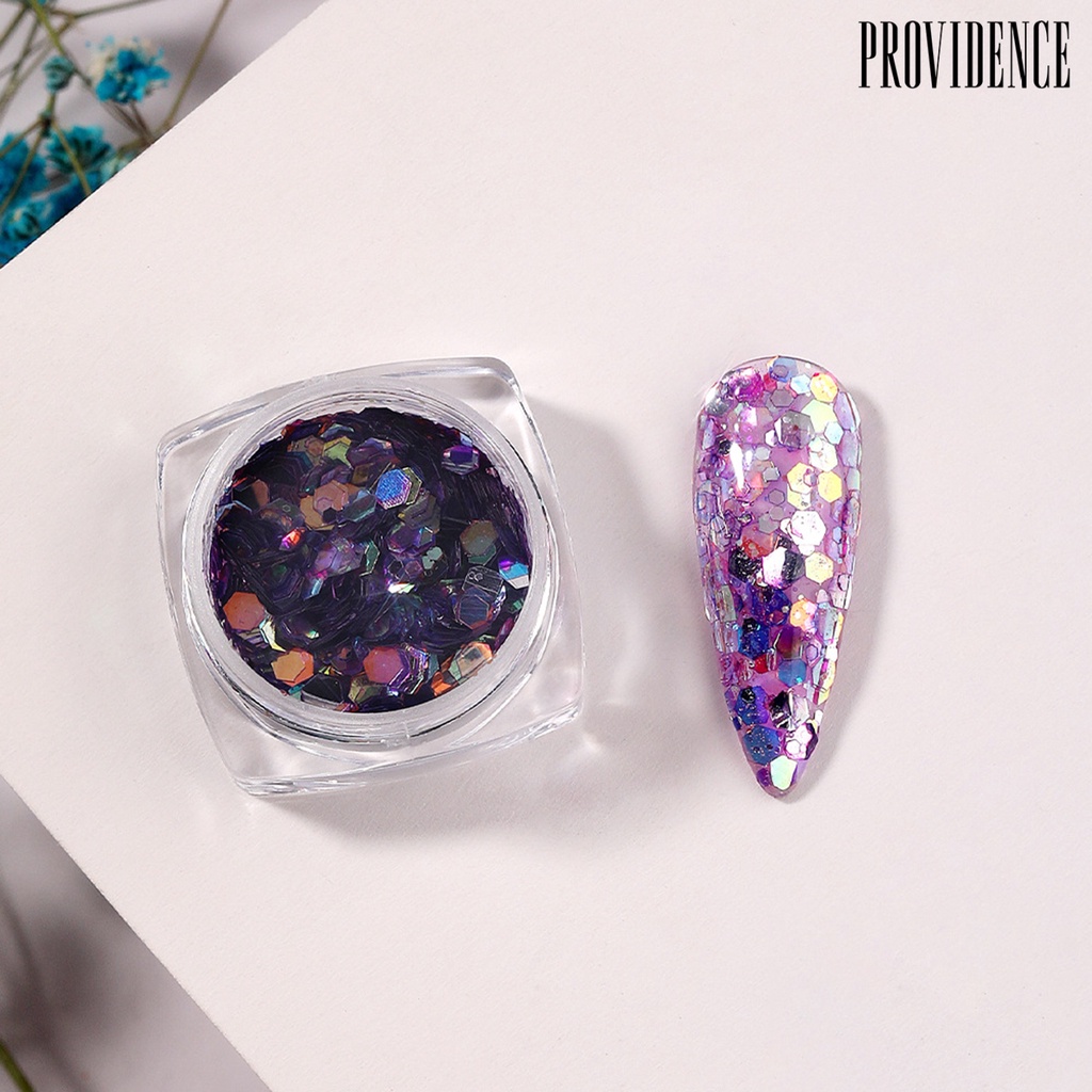 1 Kotak Payet Glitter Bentuk Hexagon Sekali Pakai Reflektif Anti Retak Untuk Dekorasi Nail Art Manicure