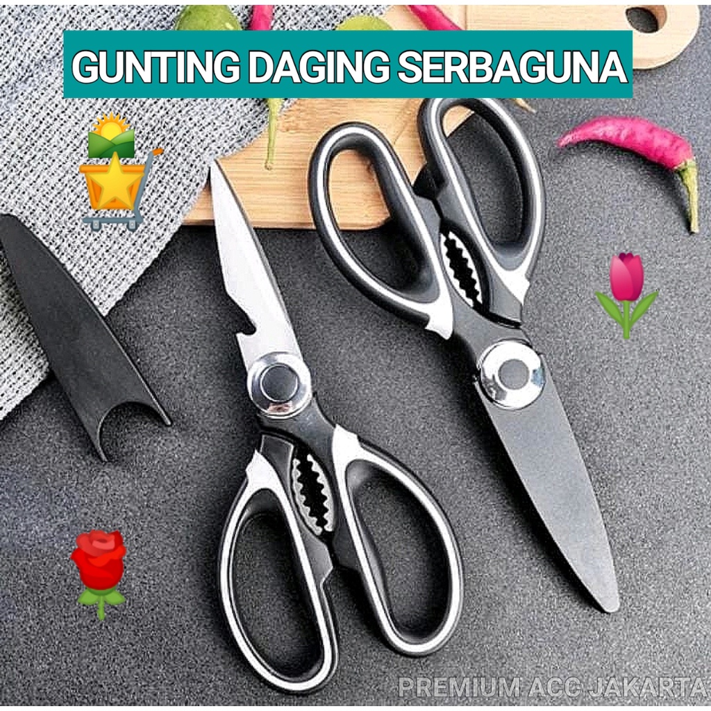 Gunting Dapur Tajam Serbaguna Pemotong Daging Ikan Dan Sayur Alat Dapur Serbaguna