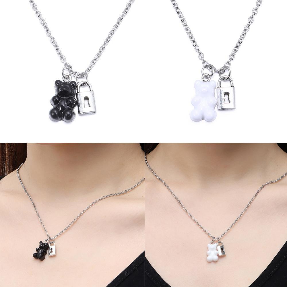 Lily Bear Liontin Kalung Trendi Glamour Hadiah Pesta Rantai Ganda Liontin Choker