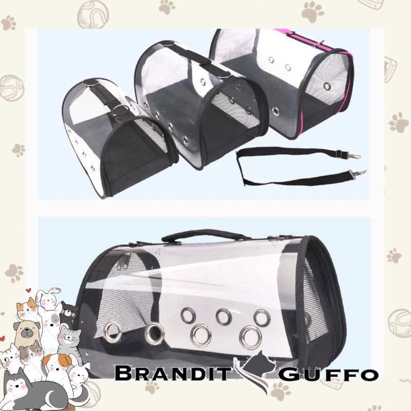 Kandang travelling anjing dog tas kucing cat box hewan berpergian hewan pet transparant