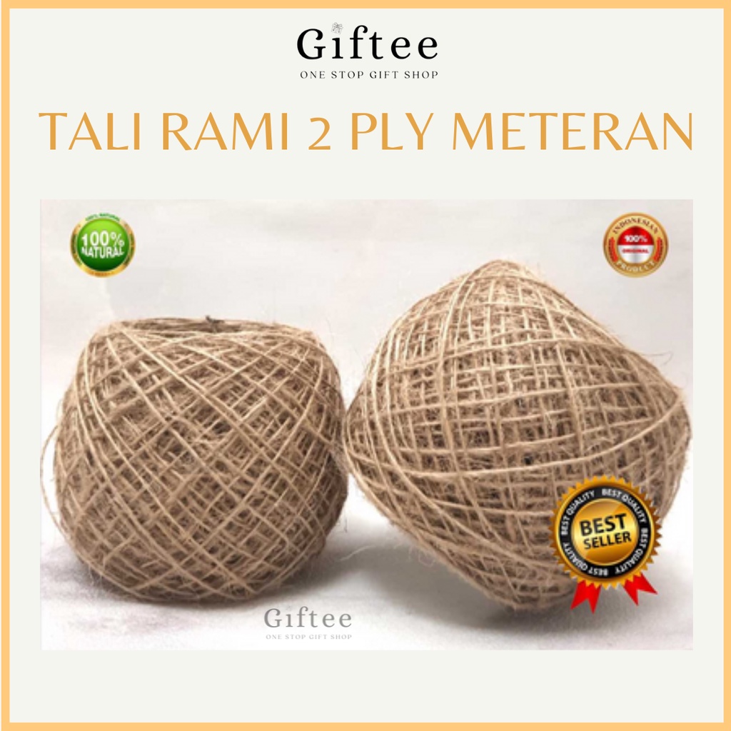 

TALI RAMI 2 PLY TALI GONI METERAN PITA PEMBUNGKUS PAKET KARUNG VINTAGE RUSTIK COKLAT COKELAT BROWN DIY KOTAK KEMASAN HAMPERS KADO HADIAH GIFT BOX ULTAH ULANG TAHUN BIRTHDAY GRADUATION WISUDA PACAR ANNIVERSARY SOUVENIR PARCEL BY GIFTEE ID