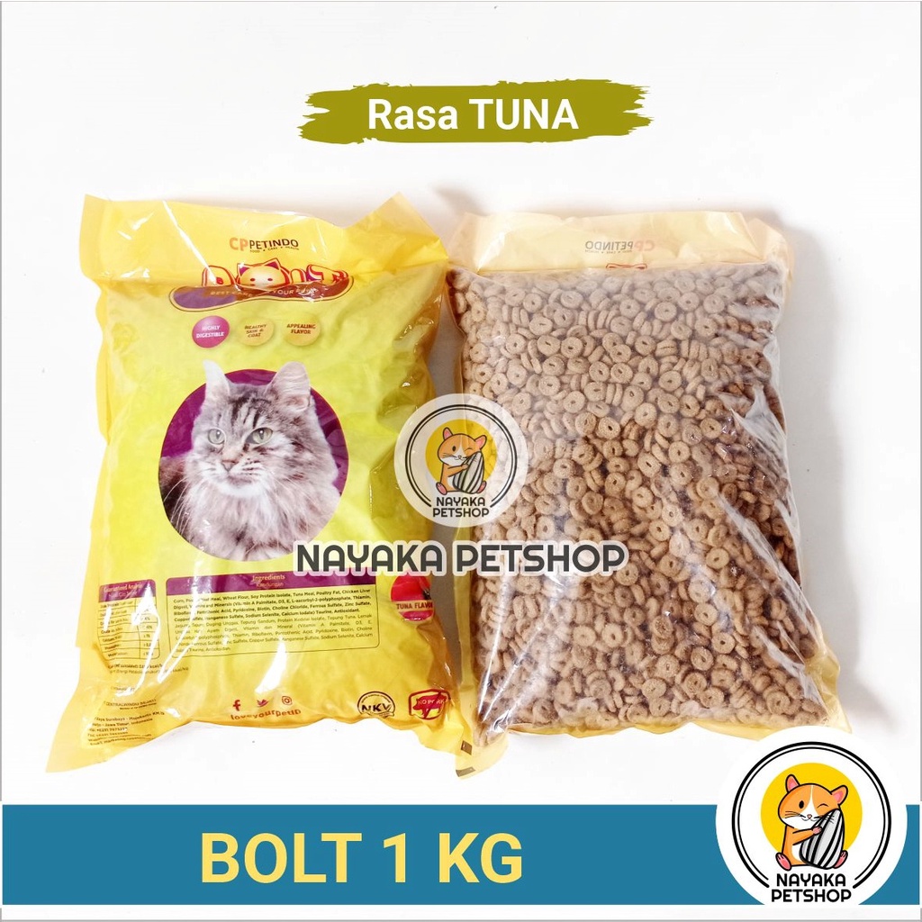 Bolt 1 kg Pakan Kucing Kering Makanan Dry Food