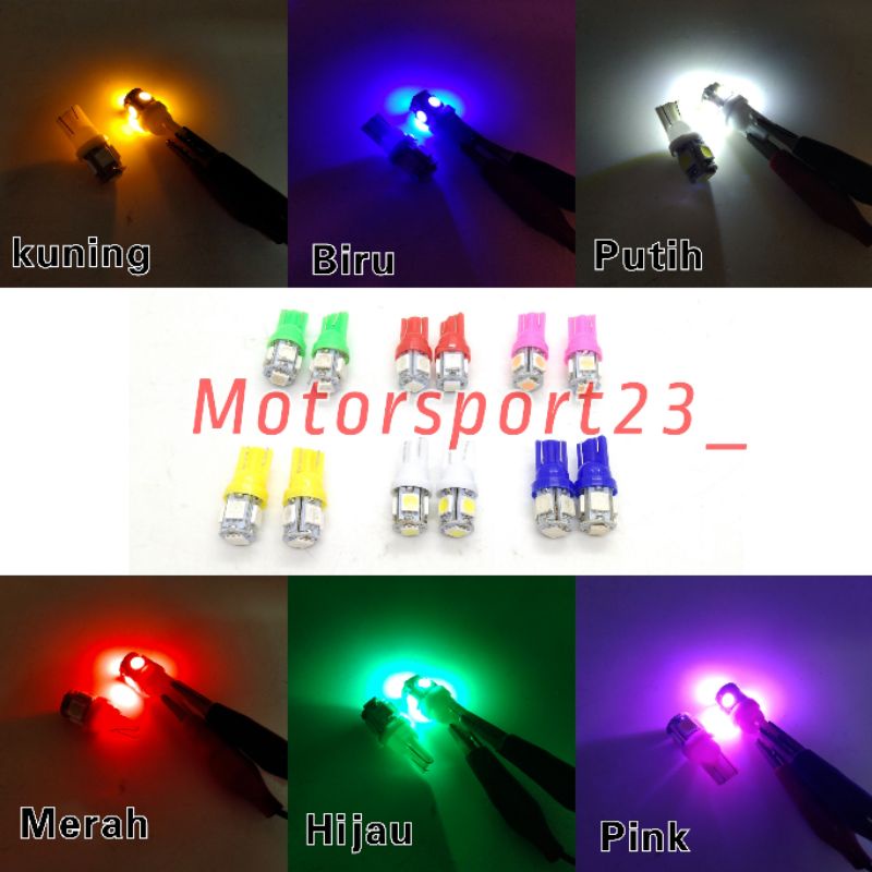 Lampu sen led jagung T10 senja 5 mata 5 titik lampu sein led senja lampu kota socket T10 jagung 5 ti