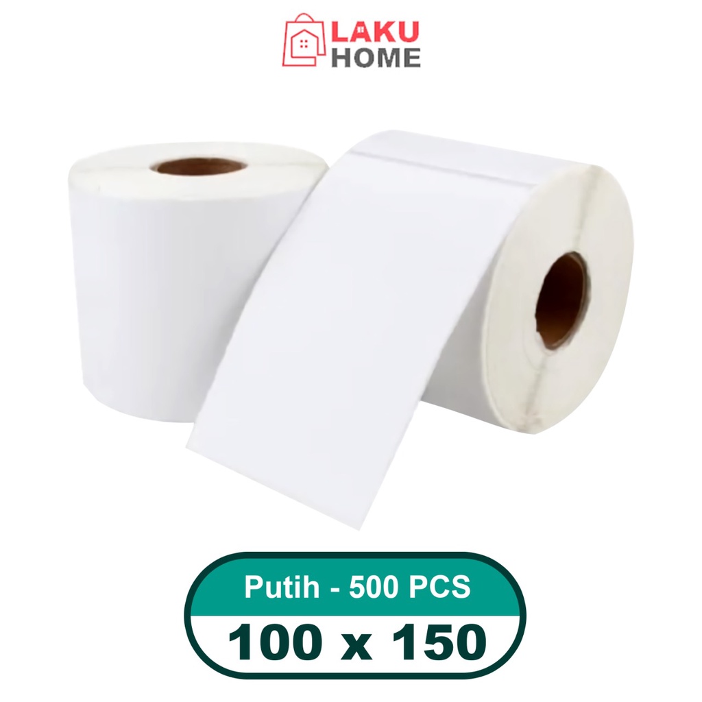 

LAKUHOME Kertas label thermal 100x150mm 500pcs / kertas label barcode isi 500pcs / kertas label 100x150mm