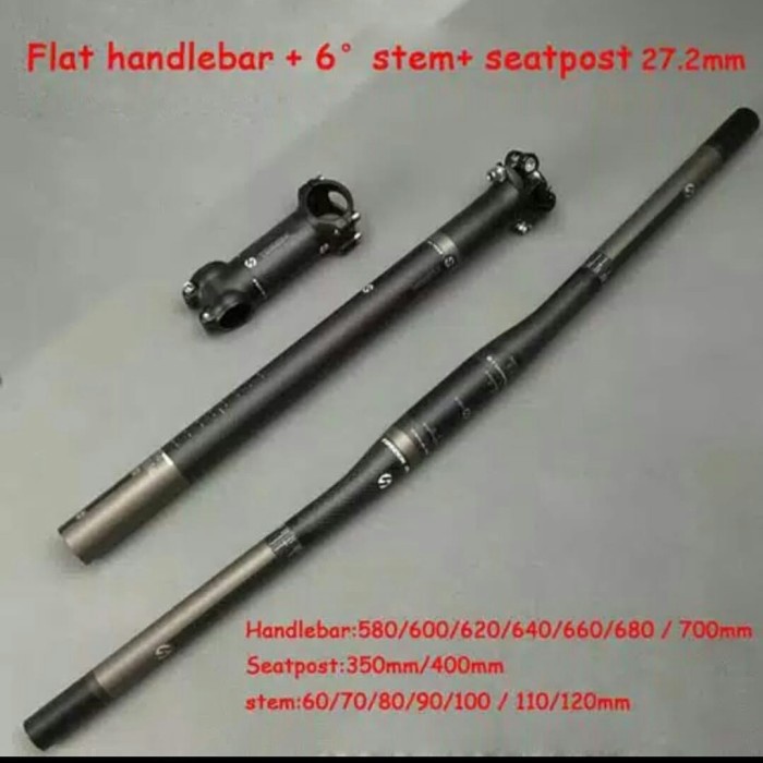 Paket hemat Handlebar stem and seatpost CARBON Toseek