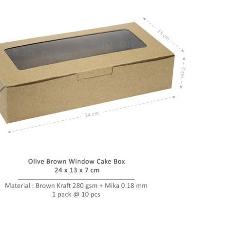 

[Digipack] Olive Brown Window Cake Box 24 x 13 x 7 | Kotak | Dus Kue