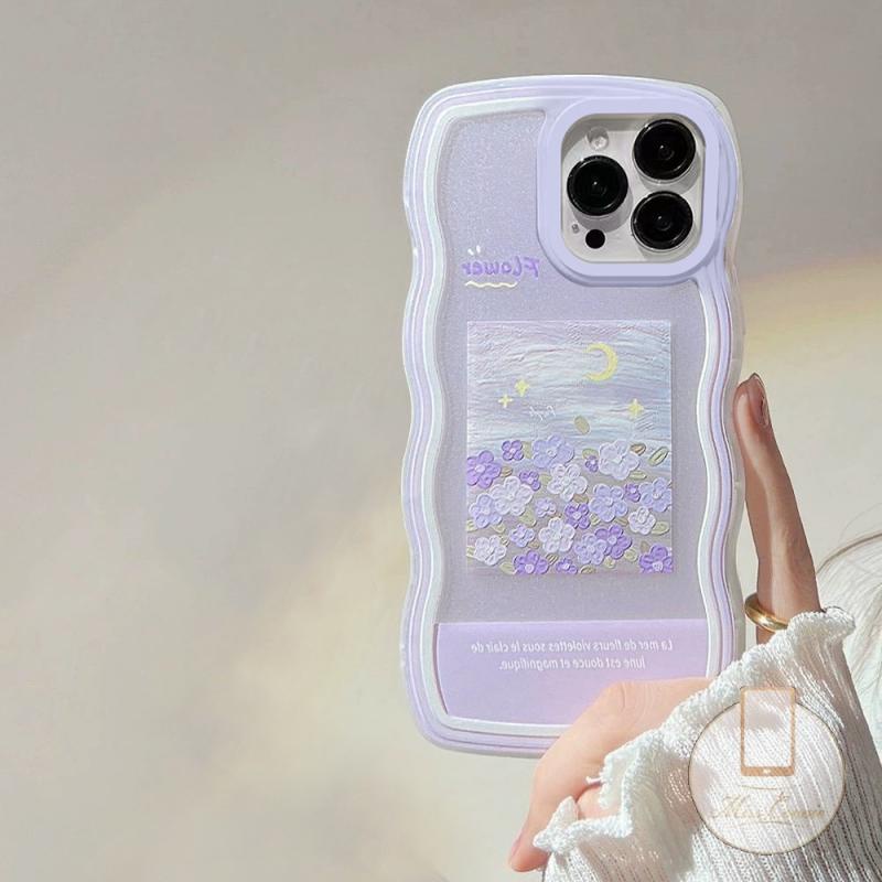 Soft Case Realme C53 C55 C35 10 C30 C33 9 9Pro+8I C25Y C12 C25s C25 C17 8 8Pro 7i 7 C11 C20 C15 C20A C3 5i 6i C21Y C20A 55 5s Fashion Lukisan Minyak Bunga Flower Wavy Frame Sarung