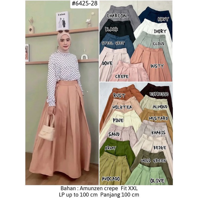 Soraya Skirt / Eyka Basic Colours Pleats Skirt / Rok Plisket Premium / Premium Flare Skirts / Rok Warna Basic