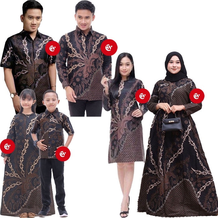 CW Batik Couple Batik Keluarga Motif Ayam Jago Hitam