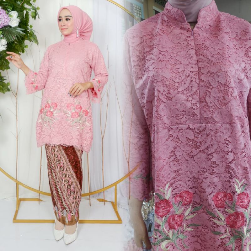 TUNIK SHANGHAI // BAHAN BRUKAT MIX BORDIR LANGSUNG // KODE LZ