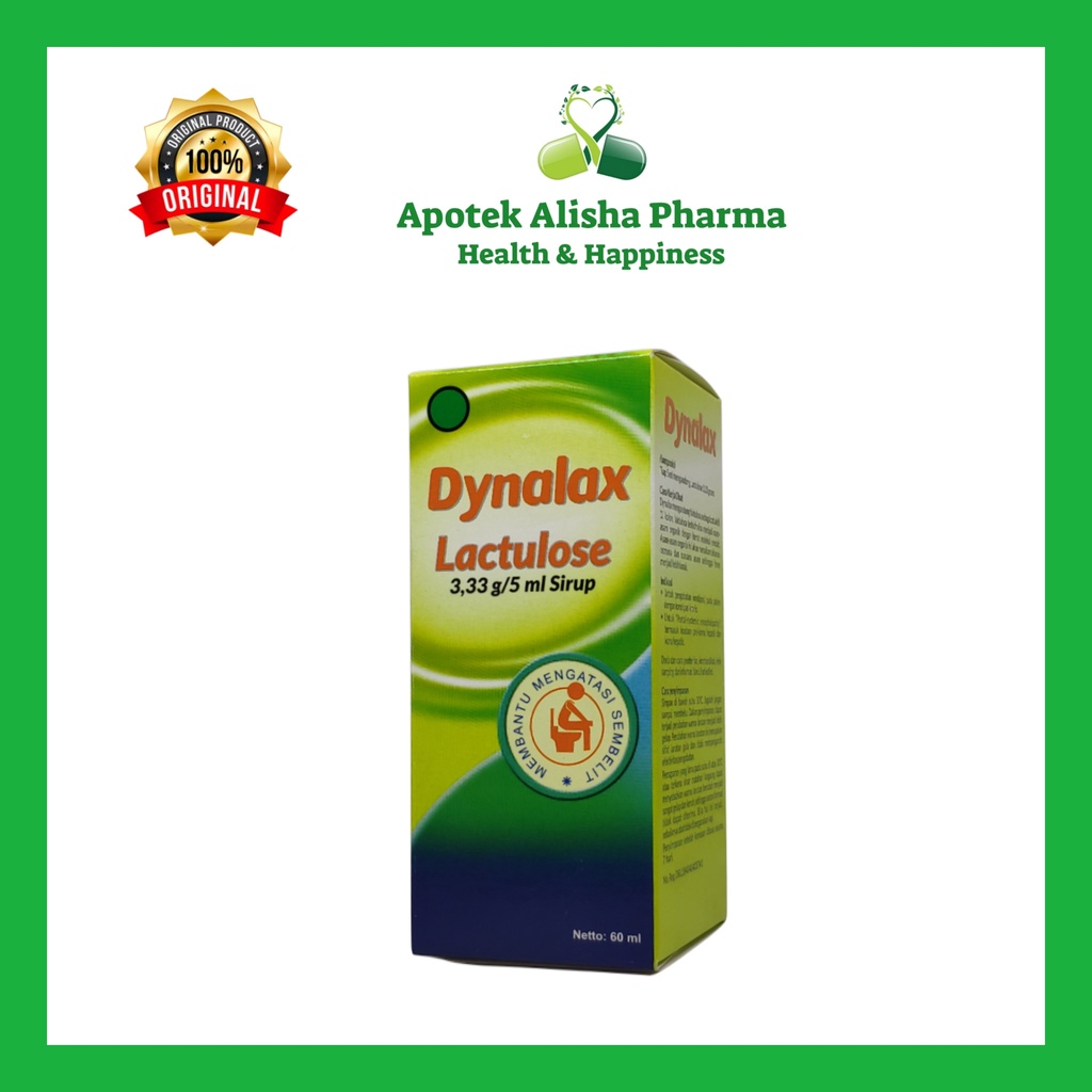 Dynalax Syrup 60ml-Dynalax Lactulosa Sirup Obat Konstipasi Melancarkan Susah BAB/Sembelit Anak &amp; Dewasa/Dinalax/Dynalac/Dinalak Sirup
