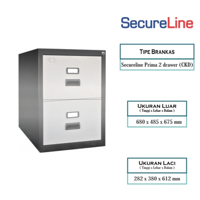 FILING CABINET SECURELINE PRIMA 2 LACI
