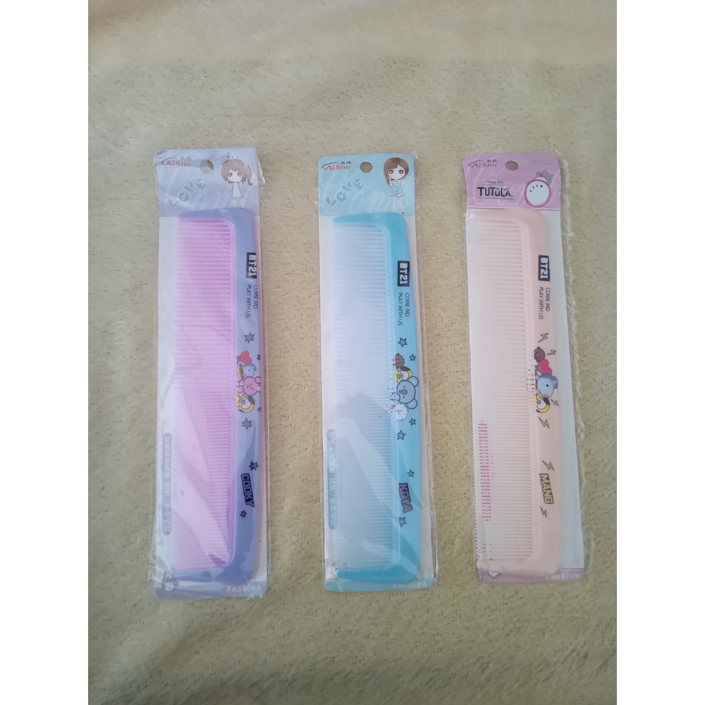 ❤️ yamshop ❤️ SISIR RAMBUT BT21 BTS KARTUN LURUS TERMURAH / SISIR RAMBUT BTS BT21 BENTUK PANJANG WAR