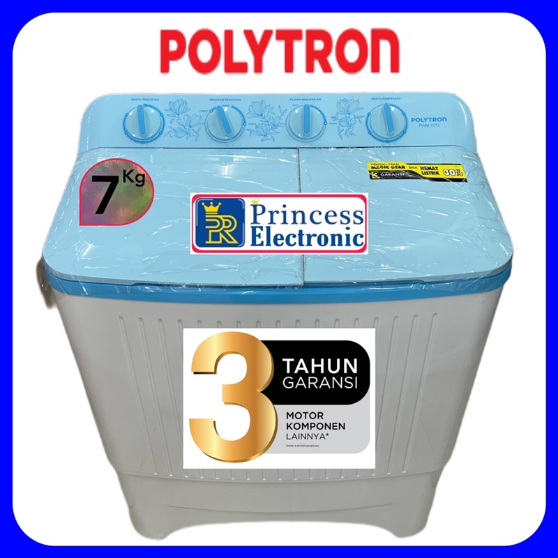 Mesin cuci Polytron 2 tabung 7kg low watt