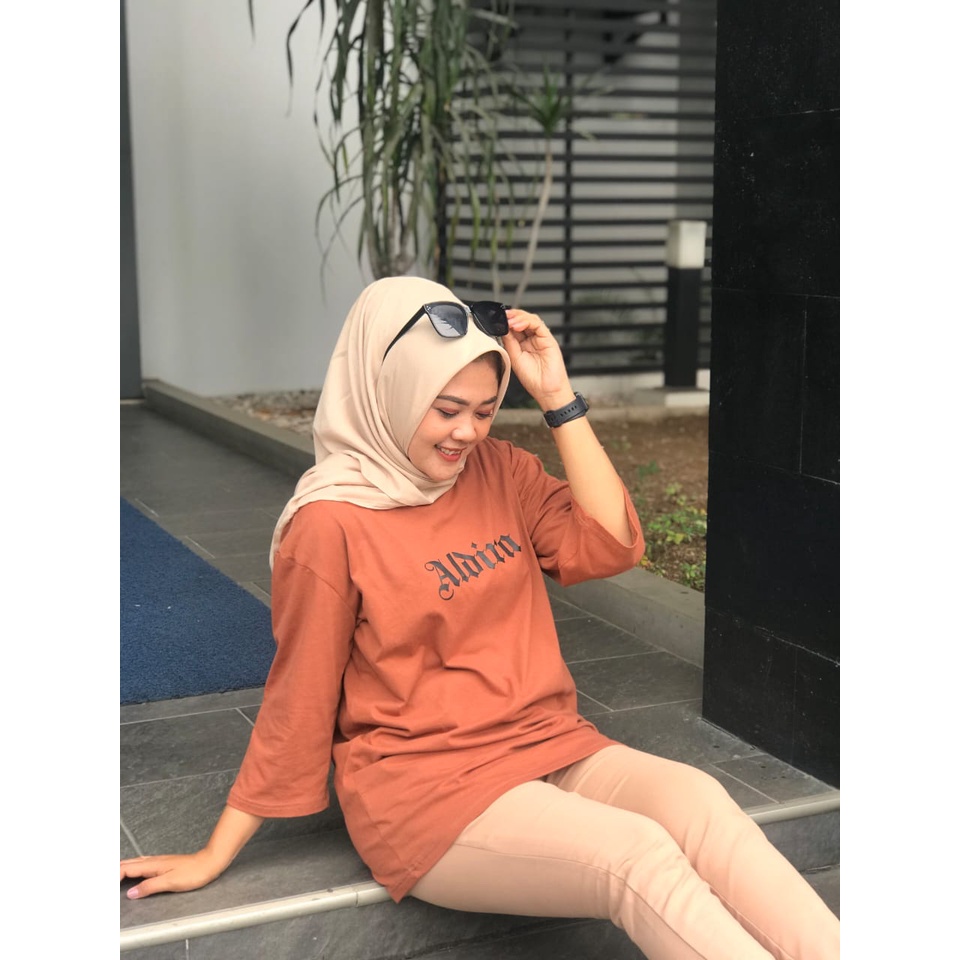 Kaos Oversize Aldira Hijab2024 / Oversize Kekinian / Kaos Ootd Oversize / Baju Wanita Jumbo / Model 