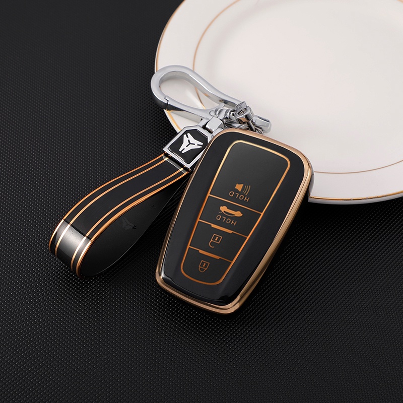 Fashion TPU Mobil Remote Key Case Cover Shell Fob Untuk Toyota Corolla Prius Camry CHR C-HR RAV4 Altis Land Cruiser Prado Tanpa Kunci