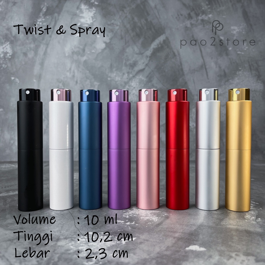 Botol Parfum Twist and Spray 10ml - Travel Size - Refill / Refillable / Isi Ulang - Model Putar