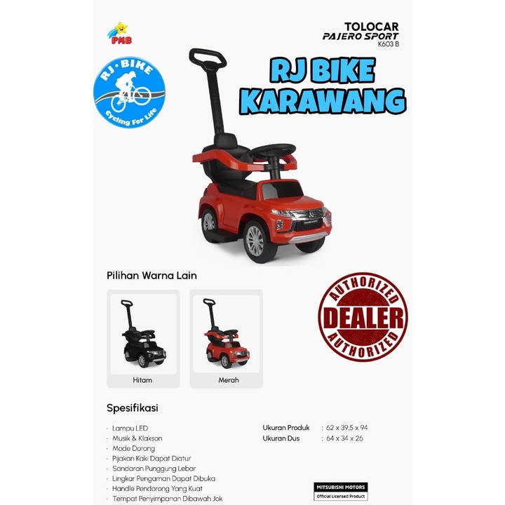 MAINAN MOBILAN ANAK PMB TOLOCAR KG603B OFFROAD MODEL PAJERO