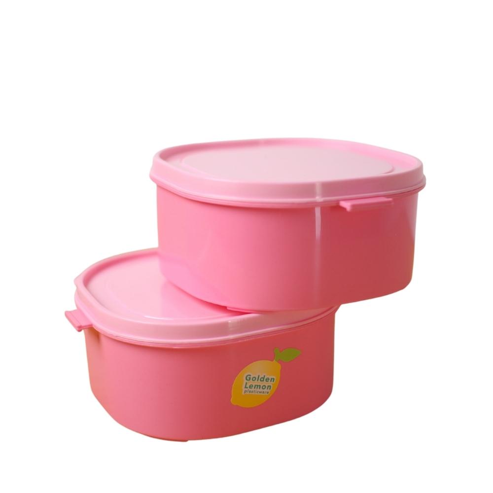 DM - Rantang Piknik Anak Susun 2 Plastik rp 123/2 pi - PINK