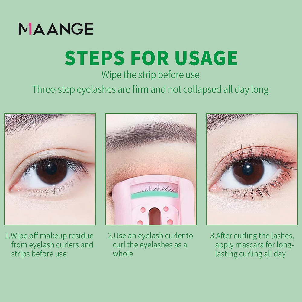 MAANGE Bulu Mata Pelentik Bulu Mata Jepitan Bulu Mata Tahan Lama Portable Eyelash Curler 4071