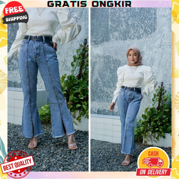Celana Jeans Highwaist Cutbray Jeans Celana Jeans Wanita Murah Celana Panjang Jins Cewek Korea Celan