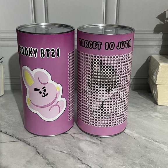 (LARGE) celengan anak perempuan target  juta, 5 juta, 10 juta 15 juta 20 juta bts karakter permanen 