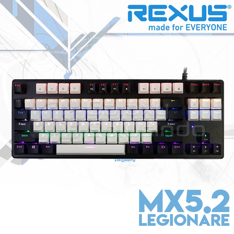 Rexus Legionare MX5.2 TKL White Black Mechanical Gaming Keyboard - Blue Switch