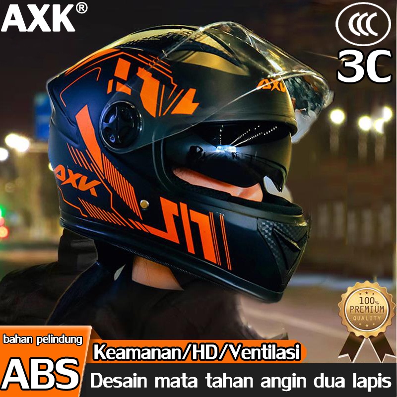 Jual Tersedia Untuk 10 Tahun AXK Helmet Double Visor (2 Kaca)HELM BOGO ...