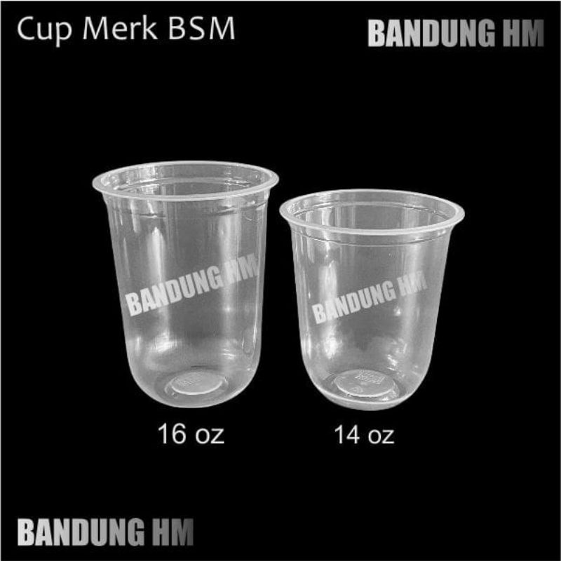 Cup PP OVAL BSM Cup 16/14oz  (50pcs) TEBAL