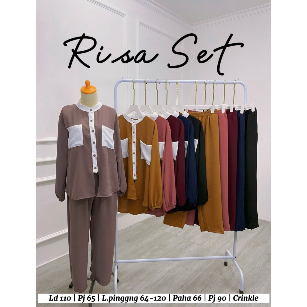 RISA SET ONE SET CRINKLE KOMBINASI KANTONG DEPAN SETCEL CRINKLE