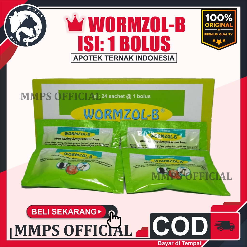 Jual WORMZOL B 1 BOLUS SACHET - Obat Cacing Cacingan Sapi Kerbau Kuda ...