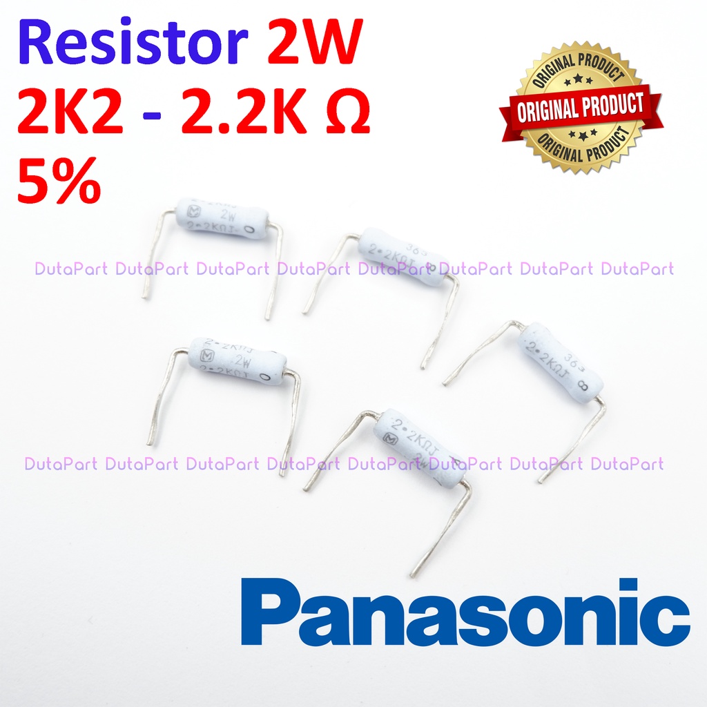 Resistor 2K2 Ohm 2 Watt 5% ORIGINAL PANASONIC 2W 2.2K R HIGH QUALITY