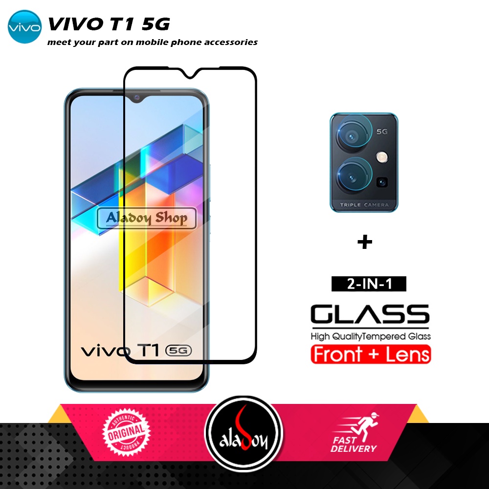 PAKET Tempered Glass Layar Vivo T1 5G Free Tempered Glass Camera