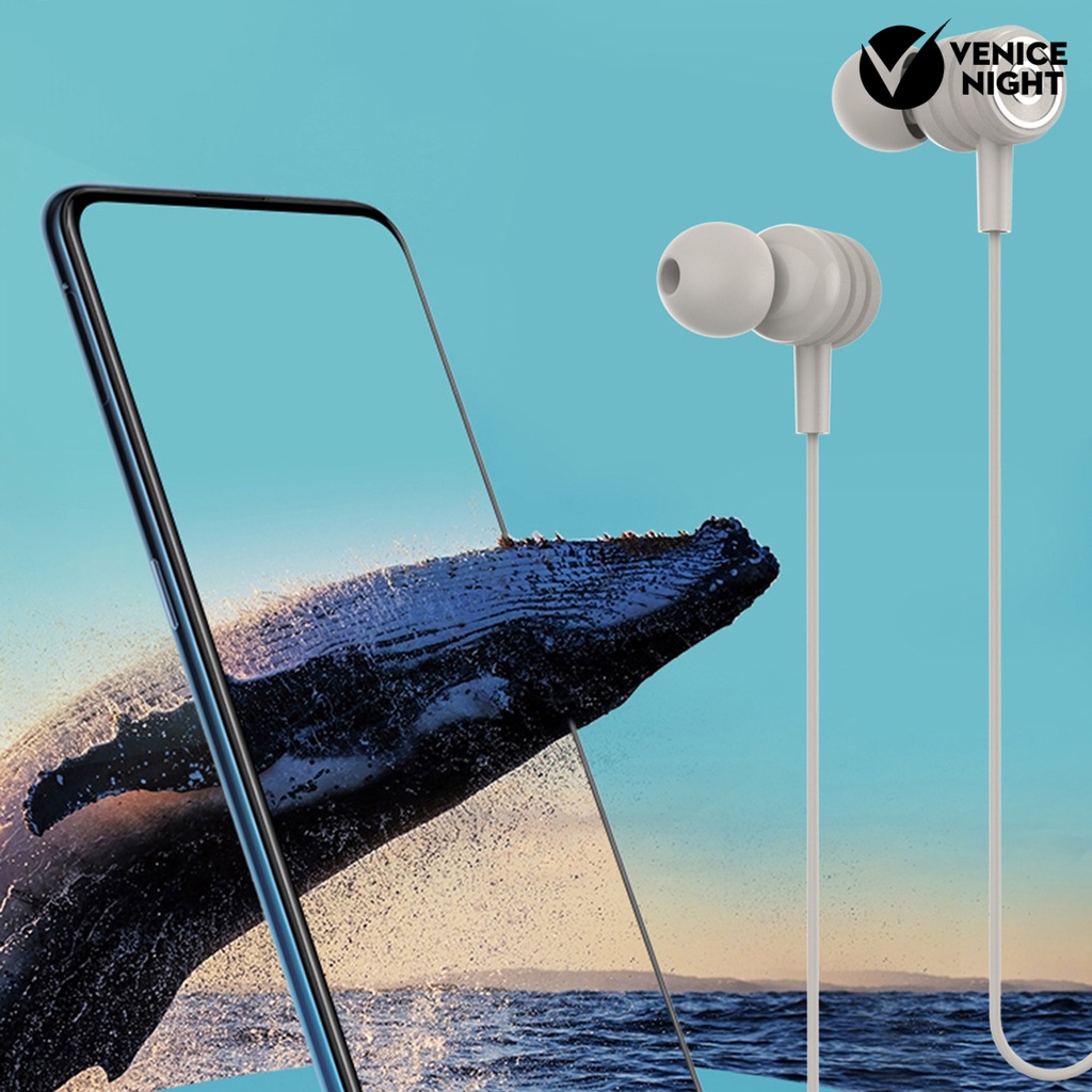 (VNEP) (Berkabel) Earphone Kabel Universal Ringan Dengan Jack 3.5mm + Peredam Suara