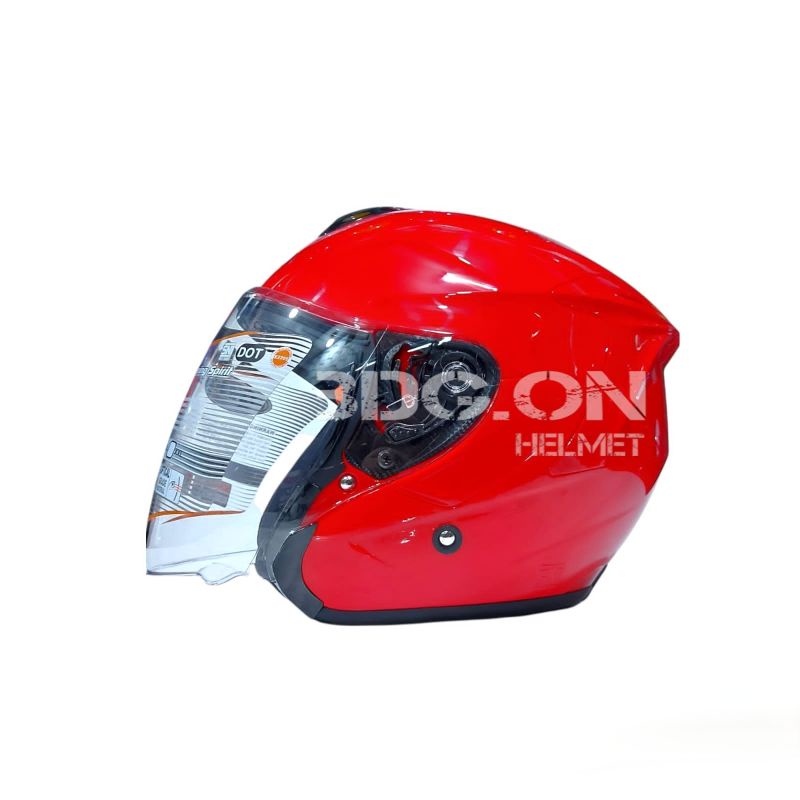 Helm INK DYNAMIC Solid MERAH RED GLOSS Original Half Face