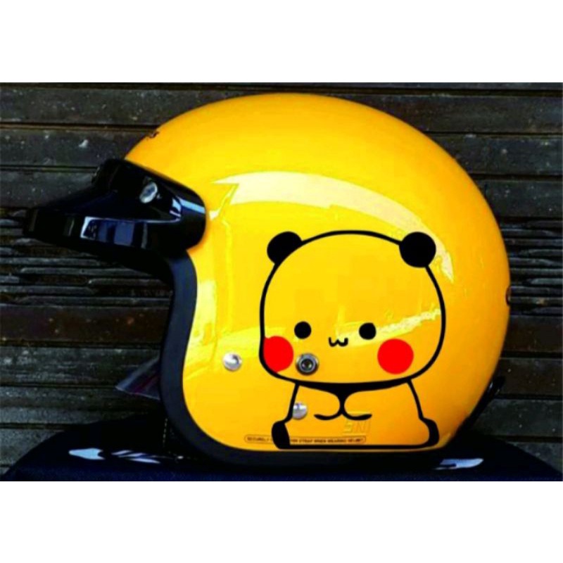 Stiker sticker cutting mochi lucu untuk helm bogo