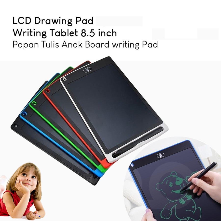 Papan Gambar Digital LCD Drawing Graphics Tablet Colorful 8.5 Inch - LCD Drawing Writing Tablet Mainan Papan Tulis - Papan Gambar Digital Monochrome LCD Drawing Graphics Tablet 8.5 Inch - mainan Edukasi Pen Gambar - Tablet Anak dan Dewasa