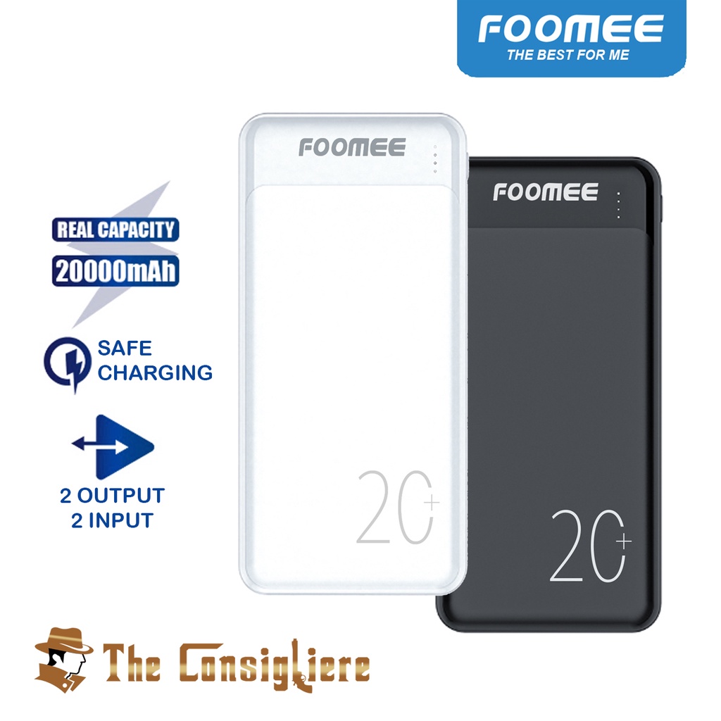 Foomee 20000 Mah Power Bank RQ20 Fast Charging 2,1A Bonus Kabel Micro