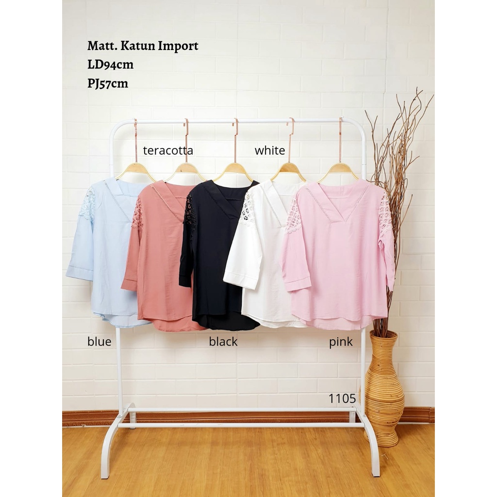 F1 1105 Diora blouse IMPORT Grosir 78  katun import